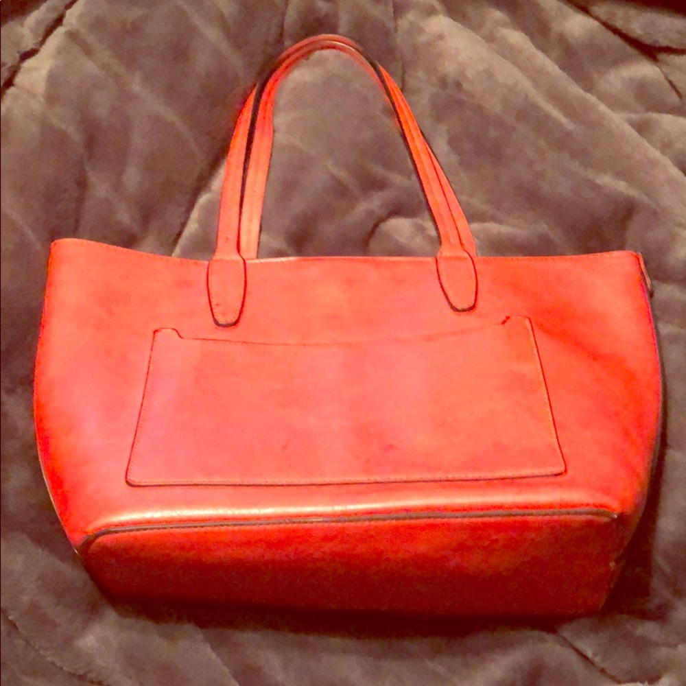 Orange leather purse